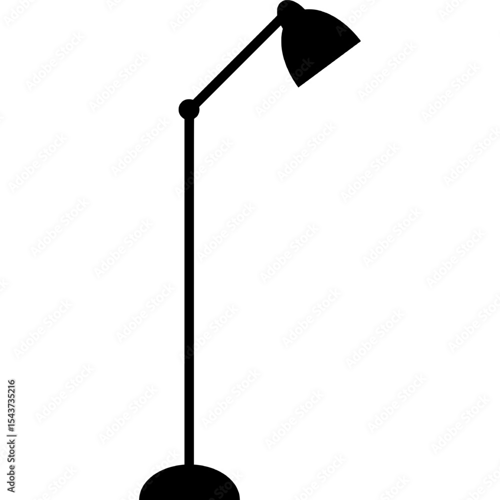 Modern Black Floor Lamp Vector Illustration – Minimalist Interior Design Element Modern Black Floor Lamp Vector Illustration – Minimalist Interior Design Element