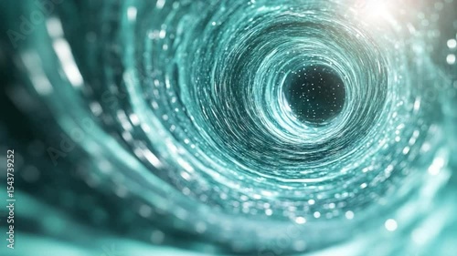 Wallpaper Mural Cosmic Tunnel: A captivating image of a swirling, iridescent tunnel in space. The image captures the abstract nature of this tunnel with its intricate details.  Torontodigital.ca