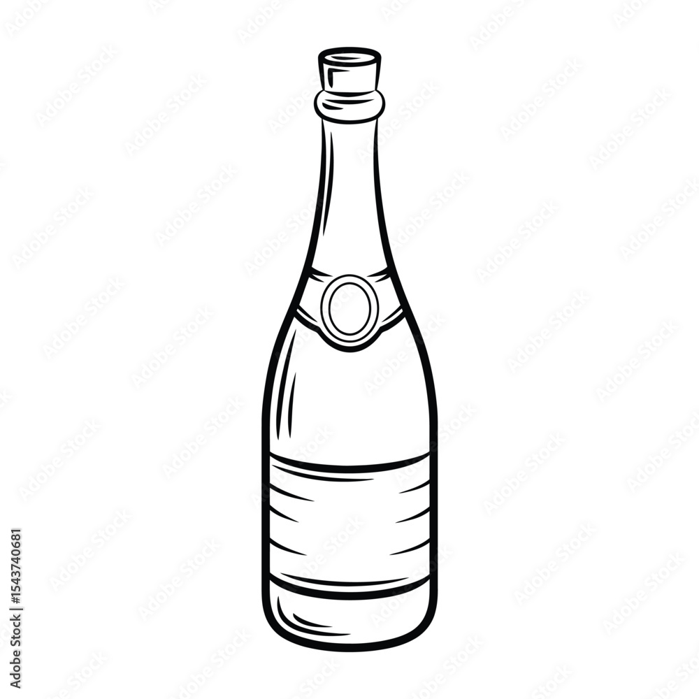 Elegant Champagne Bottle Illustration Elegant Champagne Bottle Illustration