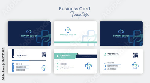 Elegant Minimalist Unique Medical Healthcare Doctor and Clinic Business Card Visiting Card Vector Template Bundle Collection