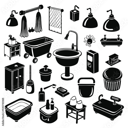 Bathroom elements vector illustration
