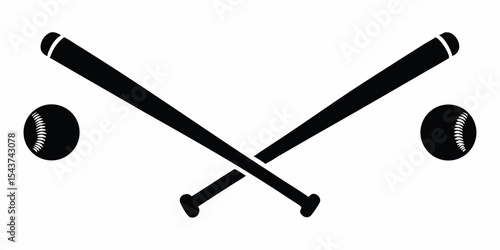 Crossed Bits Ball Icon Vector.  Crossed Bits Ball Sign. Isolated Contour Symbol Illustration
