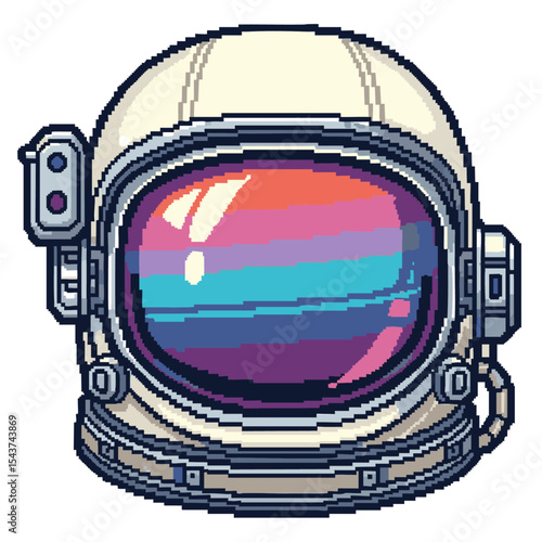 Detailed digital illustration of an astronaut helmet showcasing space exploration spirit