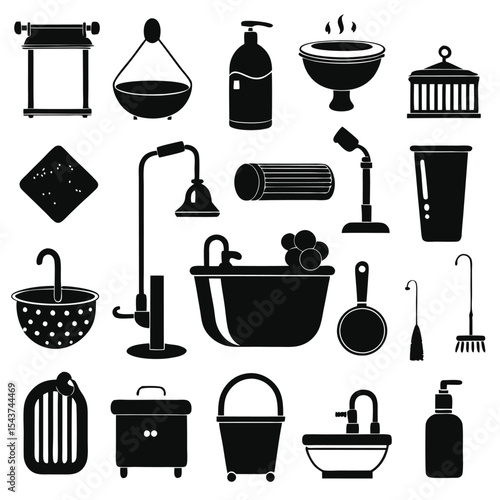 Bathroom elements vector illustration
