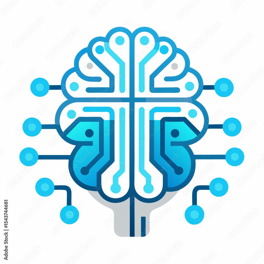 Obraz premium Artificial Intelligence Brain Icon