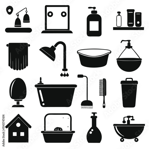 Bathroom elements vector illustration