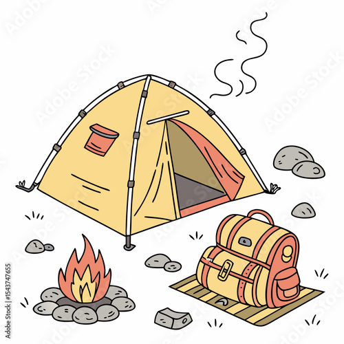 camping vector  illustration