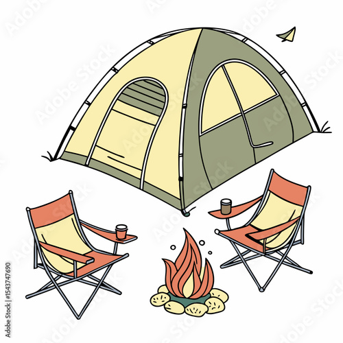 camping vector  illustration
