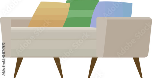 Cozy sofa with pillows:  An inviting sofa adorned with colorful pillows, perfect for a relaxed afternoon, exudes a sense of comfort and style for a contemporary living space.