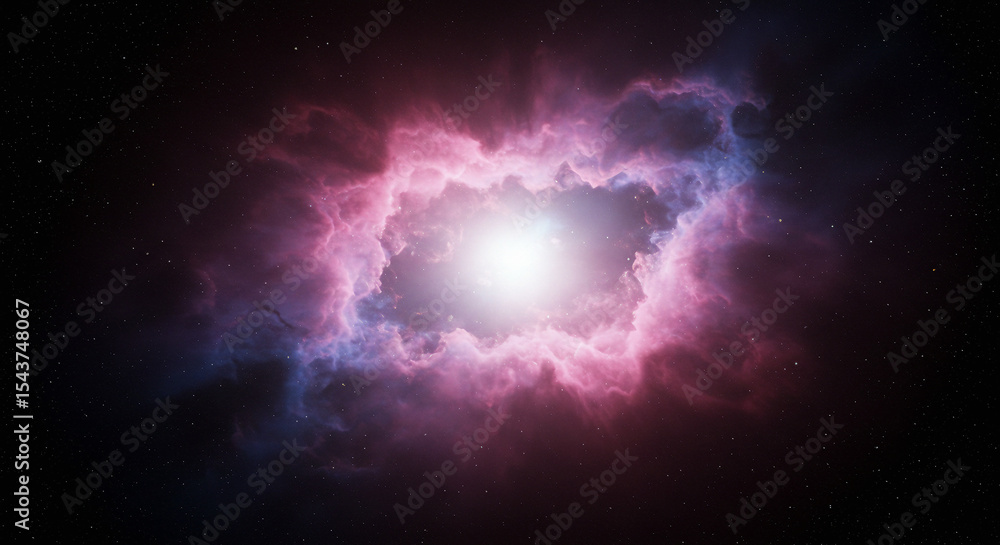 Obraz premium Celestial Dreamscape: Glowing Nebula in Cosmic Sky