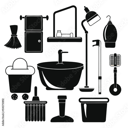 Bathroom elements vector illustration