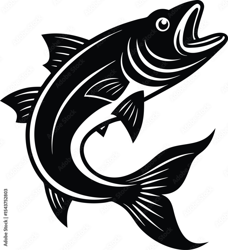 Fototapeta premium Leaping Fish Icon