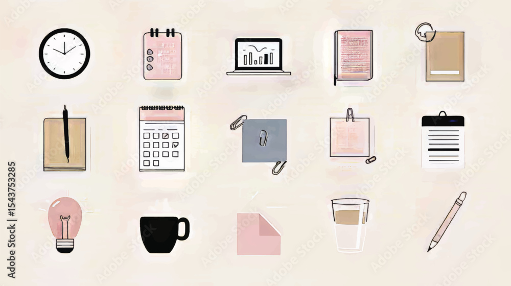 Minimalist Office Supplies and Planner for Creative Workspace Organization Minimalist Office Supplies and Planner for Creative Workspace Organization