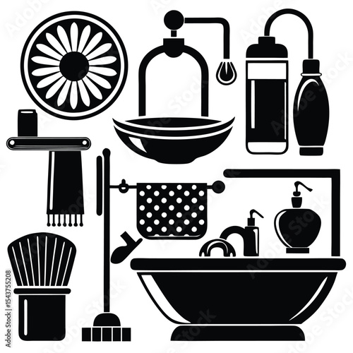 Bathroom elements vector illustration