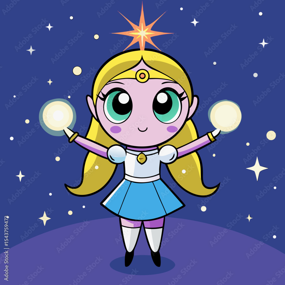 Naklejka premium little girl in the night