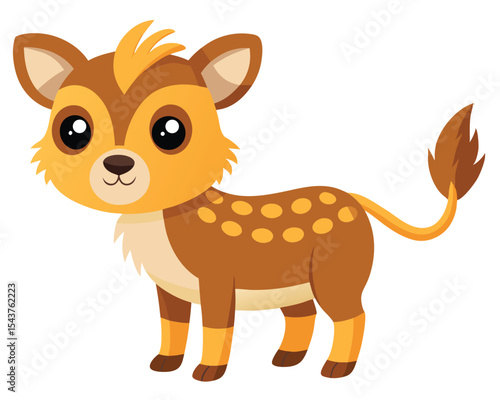 cute wild animal cartoon isolated on white background