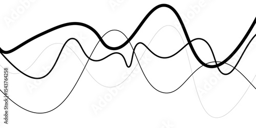 Minimal abstract background with thin black wave lines flowing smoothly across a white backdrop, elegant curves, high contrast, clean and modern design, vector style, no texture, no gradient.