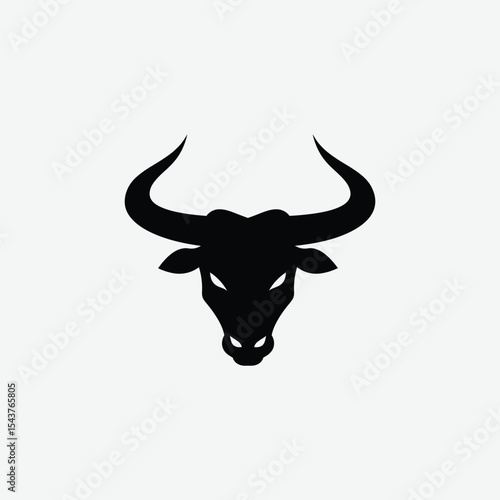 Fotografie Stylized red bull head vector with bold geometric design