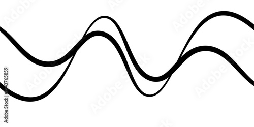 Minimal abstract background with thin black wave lines flowing smoothly across a white backdrop, elegant curves, high contrast, clean and modern design, vector style, no texture, no gradient.