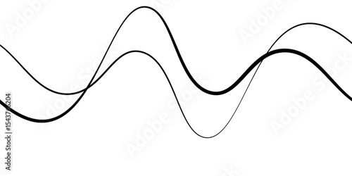 Minimal abstract background with thin black wave lines flowing smoothly across a white backdrop, elegant curves, high contrast, clean and modern design, vector style, no texture, no gradient.