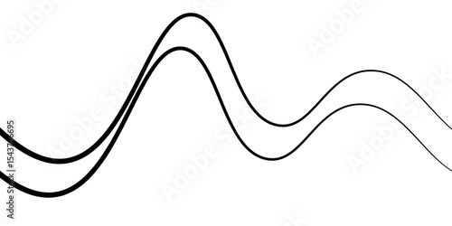 Minimal abstract background with thin black wave lines flowing smoothly across a white backdrop, elegant curves, high contrast, clean and modern design, vector style, no texture, no gradient.
