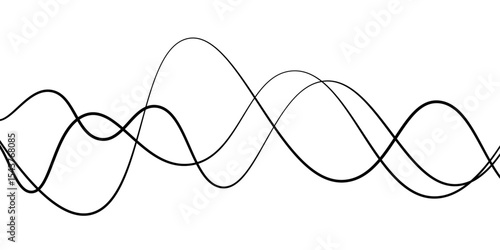 Minimal abstract background with thin black wave lines flowing smoothly across a white backdrop, elegant curves, high contrast, clean and modern design, vector style, no texture, no gradient.