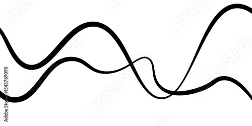 Minimal abstract background with thin black wave lines flowing smoothly across a white backdrop, elegant curves, high contrast, clean and modern design, vector style, no texture, no gradient.