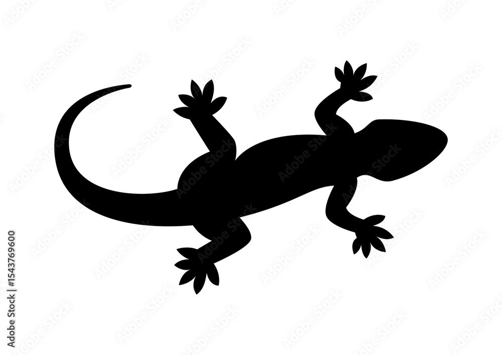 Naklejka premium Agile Gecko Silhouette for Tropical Decor and Reptile Art