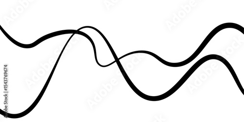 Minimal abstract background with thin black wave lines flowing smoothly across a white backdrop, elegant curves, high contrast, clean and modern design, vector style, no texture, no gradient.