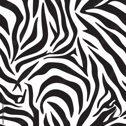 Zebra Stripes Silhouette Vector Format – Seamless Wildlife Skin Background