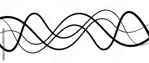 Minimal abstract background with thin black wave lines flowing smoothly across a white backdrop, elegant curves, high contrast, clean and modern design, vector style, no texture, no gradient.