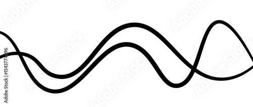 Minimal abstract background with thin black wave lines flowing smoothly across a white backdrop, elegant curves, high contrast, clean and modern design, vector style, no texture, no gradient.