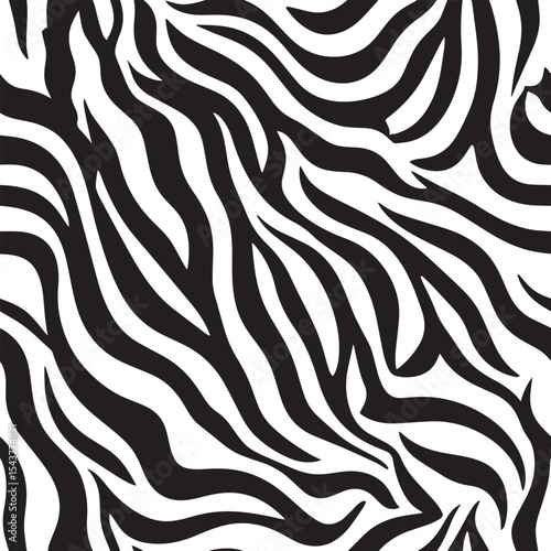 Zebra Stripes Silhouette Vector Format – Seamless Wildlife Skin Background