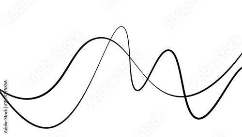Minimal abstract background with thin black wave lines flowing smoothly across a white backdrop, elegant curves, high contrast, clean and modern design, vector style, no texture, no gradient.