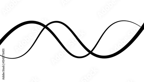 Minimal abstract background with thin black wave lines flowing smoothly across a white backdrop, elegant curves, high contrast, clean and modern design, vector style, no texture, no gradient.