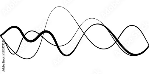 Minimal abstract background with thin black wave lines flowing smoothly across a white backdrop, elegant curves, high contrast, clean and modern design, vector style, no texture, no gradient.