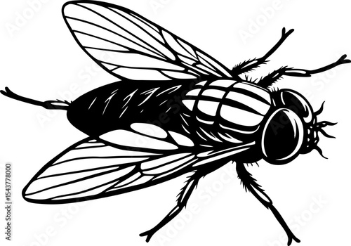 Vector illustration of a mosquito with basic outline included