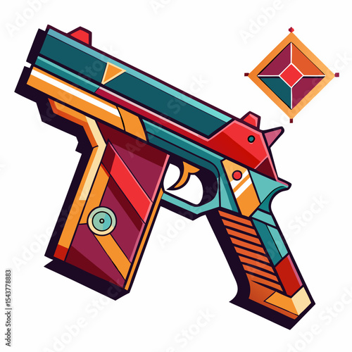vector illustration of a gun
