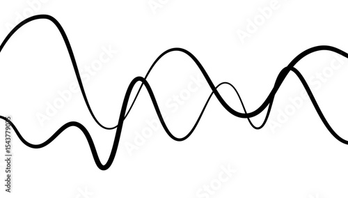 Minimal abstract background with thin black wave lines flowing smoothly across a white backdrop, elegant curves, high contrast, clean and modern design, vector style, no texture, no gradient.