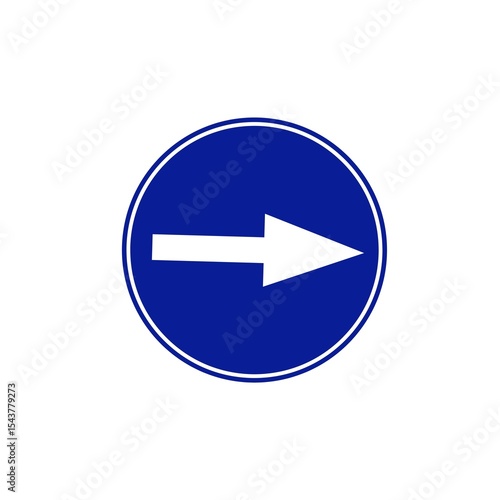 Free Download White arrow isolated in blue colour on white background  - GFXLoad