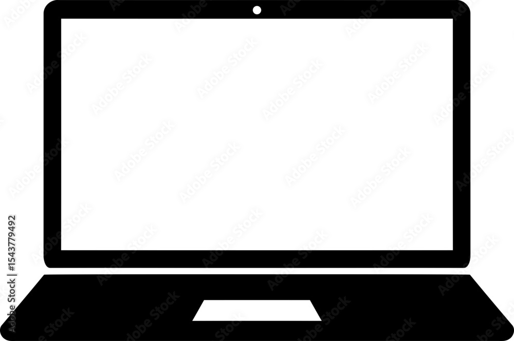 Simple Black & White/Transparent Laptop Icon - Computer & Digital Technology Symbol Simple Black & White/Transparent Laptop Icon - Computer & Digital Technology Symbol