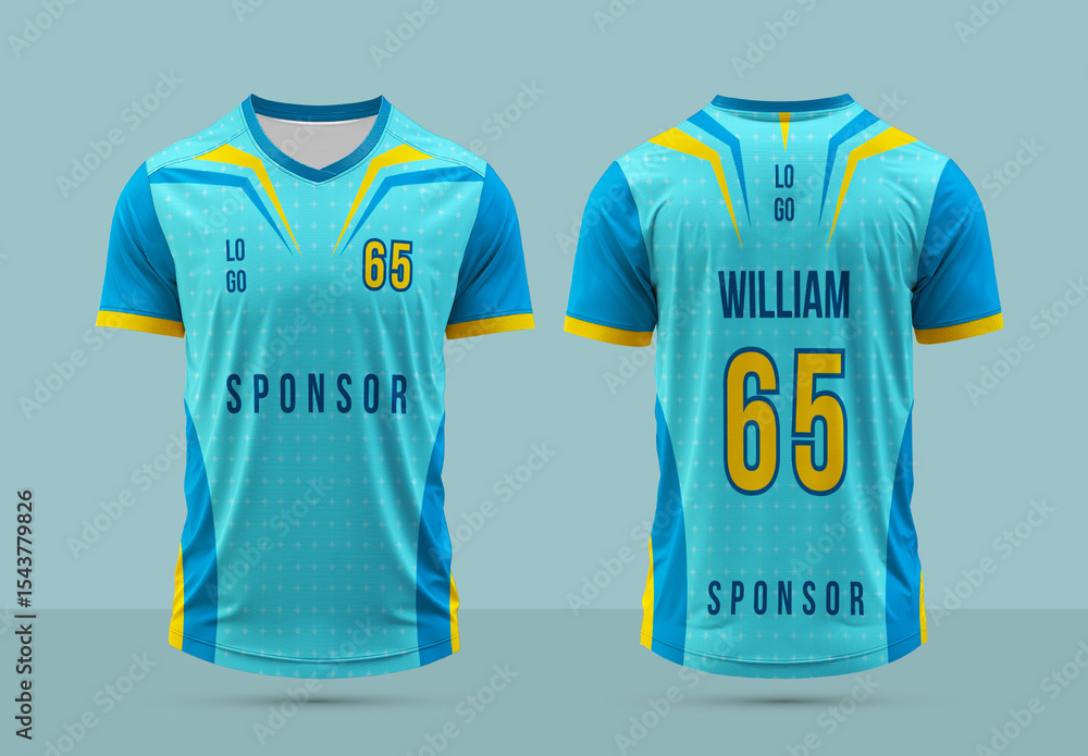 Editable Sport Jersey Design Template Front and Back View Stock ...