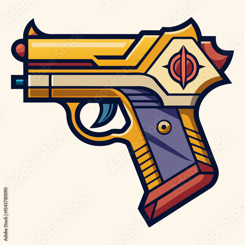 vector illustration of a gun