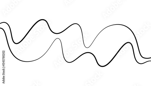 Minimal abstract background with thin black wave lines flowing smoothly across a white backdrop, elegant curves, high contrast, clean and modern design, vector style, no texture, no gradient.