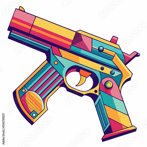 vector illustration of a gun