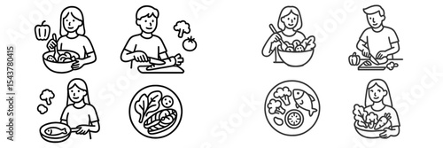 Cooking various dishes at home with fresh ingredients and healthy recipes