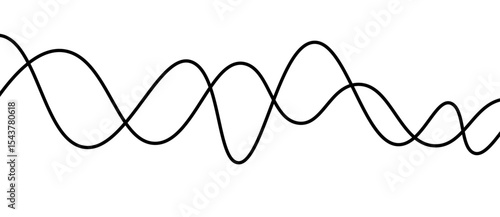 Minimal abstract background with thin black wave lines flowing smoothly across a white backdrop, elegant curves, high contrast, clean and modern design, vector style, no texture, no gradient.