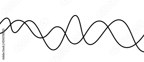 Minimal abstract background with thin black wave lines flowing smoothly across a white backdrop, elegant curves, high contrast, clean and modern design, vector style, no texture, no gradient.