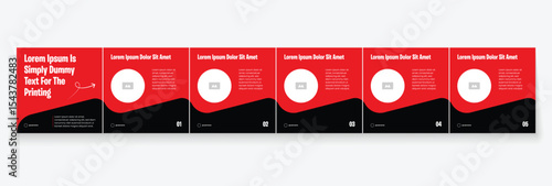 Instagram carousel template layout design for five tips sharing on social media. Linkedin carousel banner design vector template	
