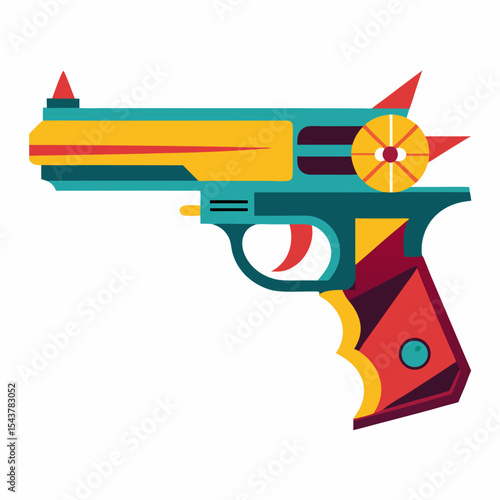 vector illustration of a gun
